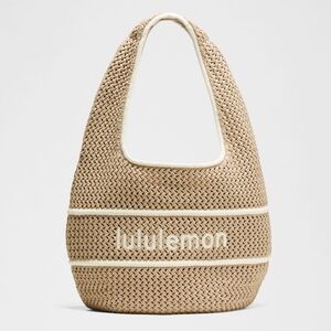 Lululemon Cotton Crochet Shoulder Bag Nutmeg/Light Ivory SOLD OUT COLOR 7L